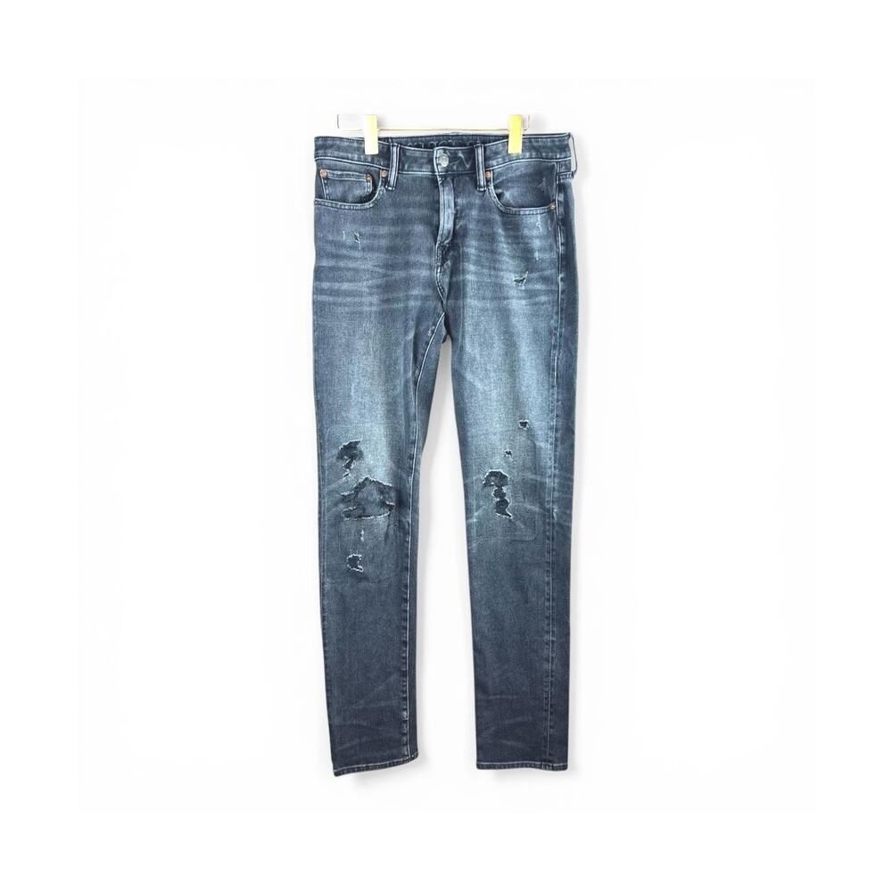 American Eagle Airflex 360 Distressed Black Jeans 32x34 Slim Fit